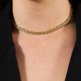 Colar Dourado Chocker Trançada