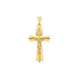 Pingente Dourado Crucifixo Detalhes